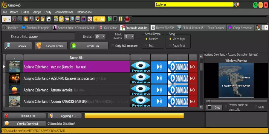 Karaoke5 ricerca e download di basi karaoke da YouTube